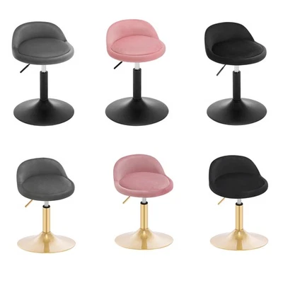 WOLTU 1x Barhocker Samt Schminkhocker höhenverstellbar Drehhocker mit Fußstütze - Bild 1 von 4
