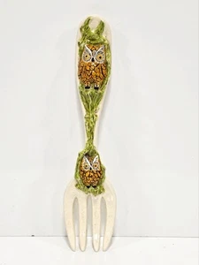 VINTAGE 1970's CERAMIC ARNELS LARGE TREE OWL FORK WALL HANGING VERY RARE - Picture 1 of 7