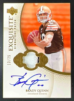 2007 Exquisite Collection Swatches Patch #ESS-BQ Brady Quinn RC Auto /25 - Image 1 of 2