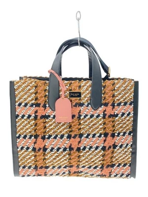 Kate Spade New York Manhattan Plaid Check Large 2-Way Tote Bag Wool Pink - Image 1 of 4