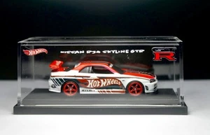 Hot Wheels Nissan GT-R R34 Skyline With Display Case CUSTOM MADE Red - Picture 1 of 8