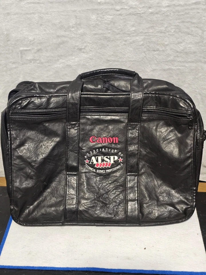 Bolso Vintage Cannon ATPS Cuero Negro Correa Ajustable 16×12×8 Foto 1 de 4