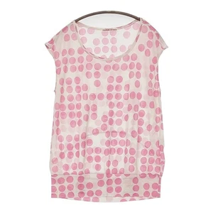 TSUMORI CHISATO Dot Silk Size 2 Sleeveless Tops Ivory pink 5-0708S♪ - Picture 1 of 6