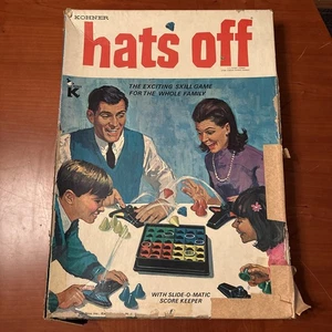 Vintage 1967 Kohner Hats Off Board Game Complete Damaged Box - Picture 1 of 12
