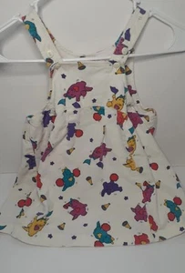 Vintage Kids Corduroy Overall Dress 90's Cheerleader Dinosaurs MACY'S 4T READ - Picture 1 of 7