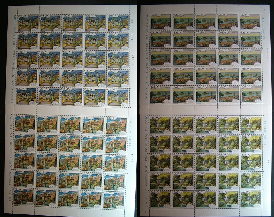Italia 1986 Serie Turística Completa 4 Hojas Completas MNH Foto 1 de 1