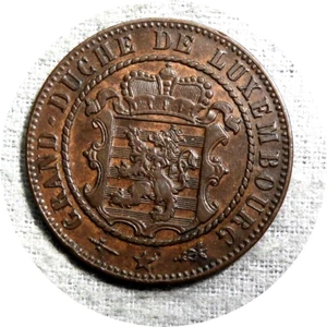 elf Luxembourg 10 Centimes 1870 Dot above BARTH - Picture 1 of 2