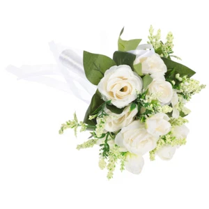 Bridal Bouquet Holding Artificial Flowers DIY Decor Wedding Photography Prop - Picture 1 of 12