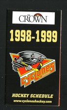Cincinnati Cyclones--1998-99 Pocket Schedule--Skyline Chili/White Heron Travel