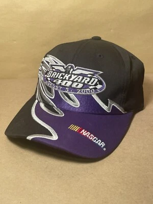 Nascar Brickyard 400 August 5, 2000 Purple Flames Strapback Hat - Image 1 of 4