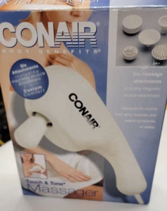 Conair Model HM11M Touch N Tone I Massager White 2 Speeds 6 Attachments With Box - Picture 1 of 4