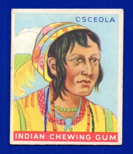 OSCEOLA SEMINOLE TRIBE 1933 GOUDEY R73 INDIAN GUM #29 EXCELLENT NO CREASES