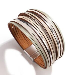 Boho Thin Strip Multilayer Leather Bracelets Shred Wrap Bracelet Simple Jewelry