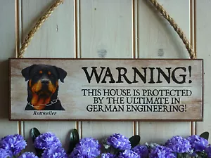 SEÑAL DE ADVERTENCIA PERSONALIZADA CUIDADO LETRERO ROTTWEILER INUSUAL LETRERO DE PUERTA DE REGALO ROTTIE - Imagen 1 de 16