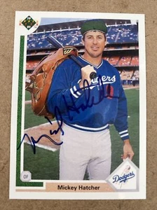 1991 Upper Deck #666 Mickey Hatcher AUTOGRAPHED Card - Los Angeles Dodgers - Picture 1 of 1