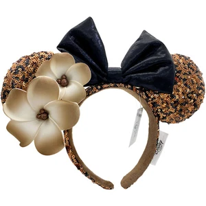 Disney Parks Purple Black Orange Plumeria Minnie Ears Aulani Hawaii Headband - Picture 1 of 20
