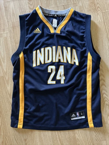 Paul George Indiana Pacers NBA Basketball Jersey Adidas #24 Youth Kids M Blue Xx Cover