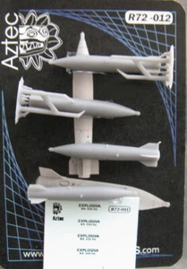 Aztec Decals 1/72 B.R.P. 250 Kg BOMBS (4) with SPANISH STENCILS Resin Set - Picture 1 of 2