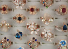 50pcs Wholesale Mixed Lots Womens Party Jewellery Enamel Rhinestone Lady's Rings