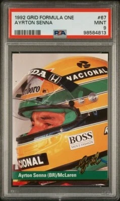 1992 Grid Formula 1 Card Ayrton Senna #67 MINT 9 - Image 1 of 2