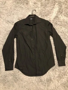 Arrow Shirt Mens 15-15.5 34/35 Medium M Black Slim Fit Dress Shirt Business - Picture 1 of 9
