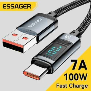 Essager 7A USB Type C Charger Cable 100W USB Fast Charging Wire Cord For Samsung - Picture 1 of 8