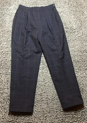 Pantalones plisados de ventana Lauren Ralph Lauren de colección para mujer 14 azul lana engordada Foto 1 de 4