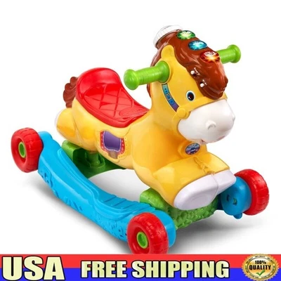 Caballo mecedor interactivo 2 en 1 juguete educativo para niños pequeños nuevo Foto 1 de 4