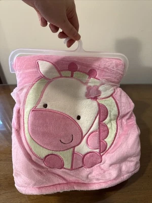 "NUEVA manta bebé jirafa rosa 30""x36"" con etiquetas frijoles brotes de Pem America" Foto 1 de 2