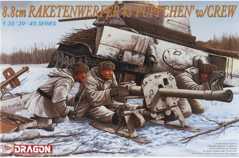 DRAGON D6097 8,8 cm REKETENWERFER 43 PUPPCHEN W/CREW KIT 1:35 Modellino - Immagine 1 di 1