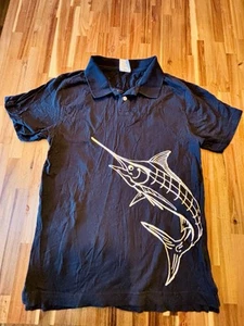 Crazy 8 Boys 100% Cotton Navy With Marlin Fish Polo Size 14 - Picture 1 of 1