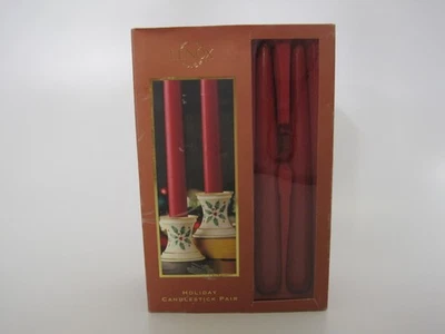 Lenox • Reuniões de férias • Par de castiçais com cônicos • Azevinho e bagas - Imagem 1 de 4