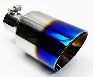 Exhaust Tip 5.00" OD X 10.00" Long 2.50" Bolt On Inlet WDW50010-BOSS-250-BF Doub - Picture 1 of 7