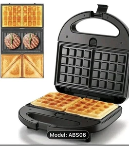 YASHE Sandwich Toaster 3-in-1 Waffle Maker Panini Presses Set 750 W Snack Grill - Picture 1 of 6
