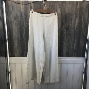 Bryn Walker cream 100% linen wide leg pull-on lagenlook pants size XS - Picture 1 of 4