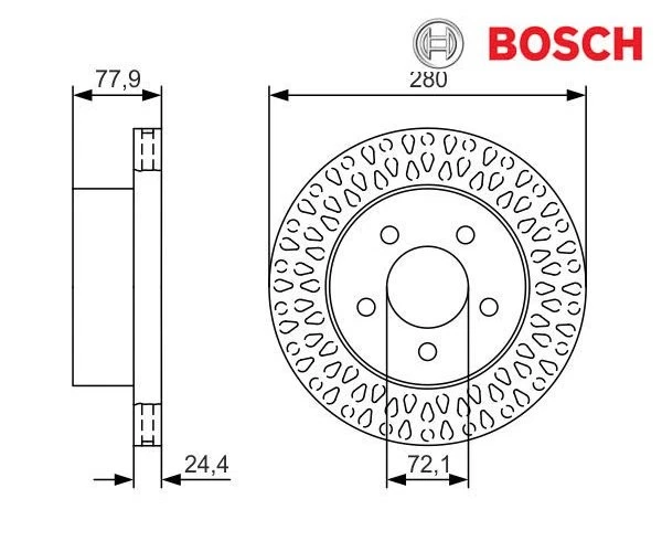 2pcs Brake Disc Bosch 0986479U00 for Jeep Wrangler II - Image 1 of 1