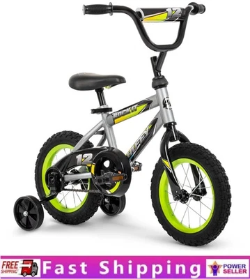 Huffy 12" Rock It Kids' Bike, Fits Riders 3'1" - 3'5", Gray, for 3 to 5 Age