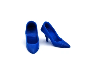 Vintage Mattel Barbie Doll Closed Toe Japan Heels Royal Blue - Imagen 1 de 3