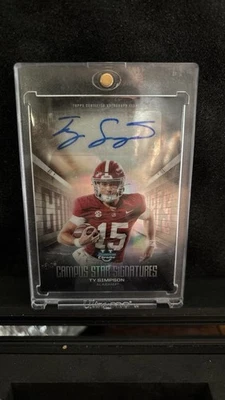 2025 Bowman University Chrome Ty Simpson Campus Star Signatures  Auto Alabama  - Image 1 of 2