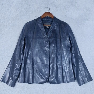 Chaqueta Banana Republic Mujer Talla 8 Negra 100% Cuero Genuino Y2K Vintage Retro Foto 1 de 4