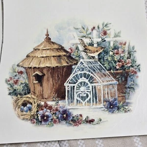 Vintage Aufkleber Transfers Wasserrutschen Keramik Handwerk Blumen Vogelkäfig Posten #128 - Bild 1 von 7