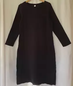 Old Navy Talla L Negro Maxi Suéter Vestido Mangas Largas Cómodo Mezcla Algodón - Imagen 1 de 5