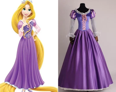 Enredado Rapunzel Disney Disfraz Juegos con disfraces Vestido de Noche Largo Disfraz Nuevo Foto 1 de 4