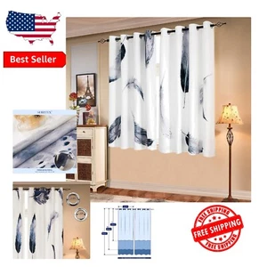 Elegant White Blackout Curtains Set of 2 - 52'' x 63'' for Living Room & Kids - Picture 1 of 8
