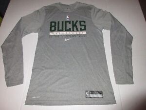 Milwaukee Bucks NBA Team Issue Nike Practice Long Sleeve Shirt Multiple SZ *NEW*