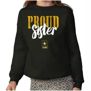 US Army Proud Sister Official Military Logo Youth Girls Fleece Sweatshirt Kids - Picture 1 of 8