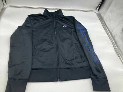 Champion Youth 女孩夹克大号黑色拉链夹克带口袋 — 第 1/4 张图片