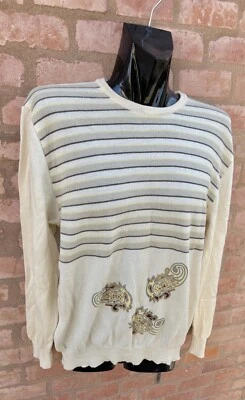 Emilio Pucci Jumper Vintage 80s Men's Sweater Off White Merino Wool Size L 50🐑 - Image 1 of 4