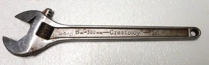 VINTAGE CRESTOLOY CRESCENT 15" inch Adjustable Wrench MADE IN THE USA - Picture 1 of 10