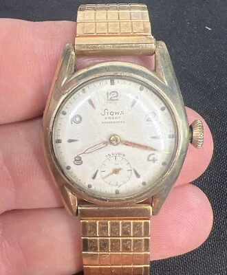 Vintage German STOWA Parat BRUCHSICHER 15 Rubis Gold Tone  (untested) - Image 1 of 4